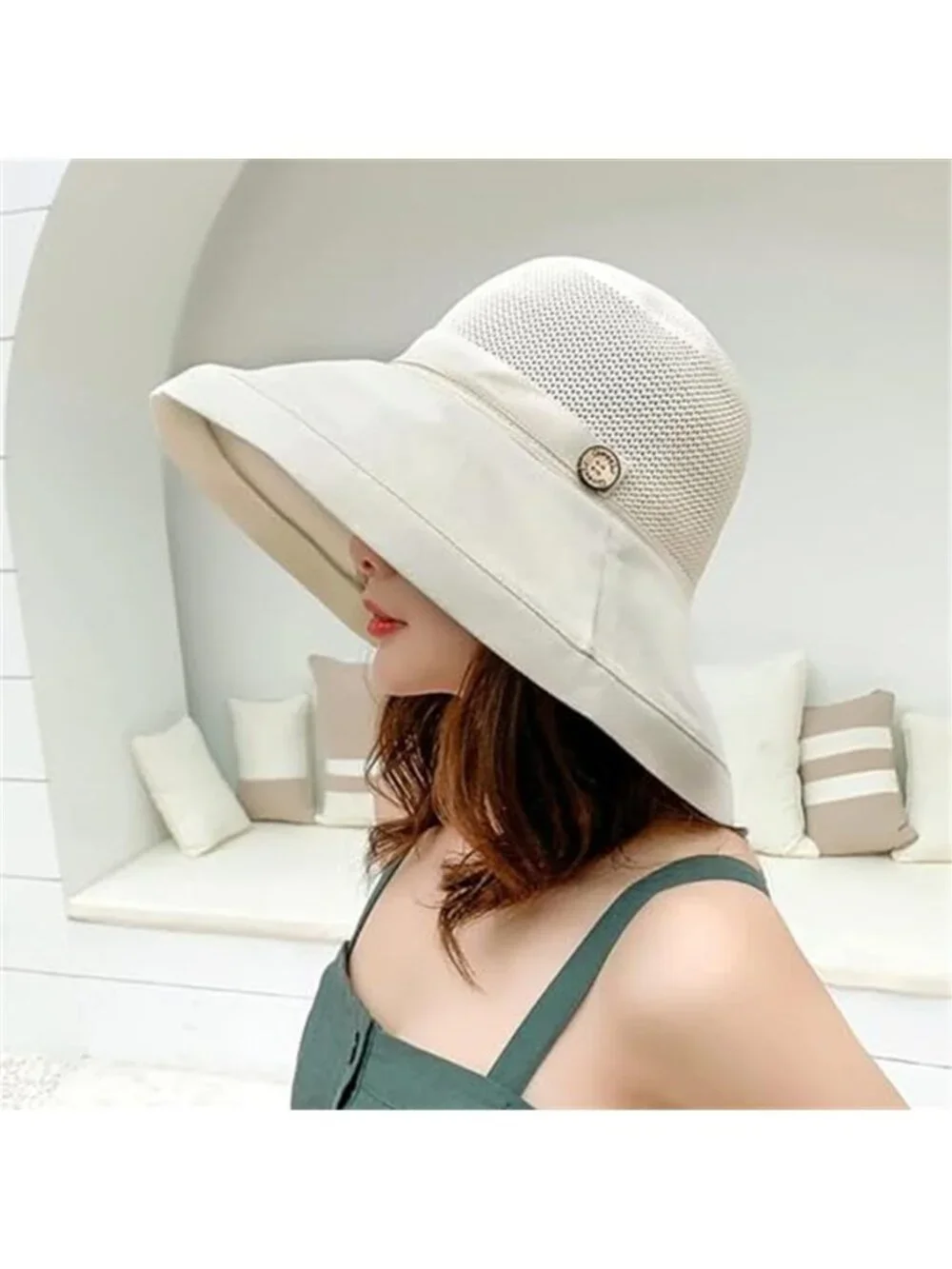 Summer Mesh Sun Hats for Women UV Protection Wide Brim Packable Beach Bucket Hat